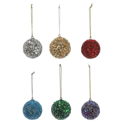 Orientalisches Set Mittlere Hängekugeln, 6 Stück, Silber, 6cm