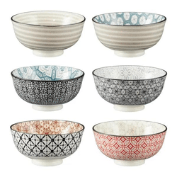 Ornament-Schalen Set, Tief, 6 Stück, Durchmesser ca. 12cm, Dekorative Servierschalen