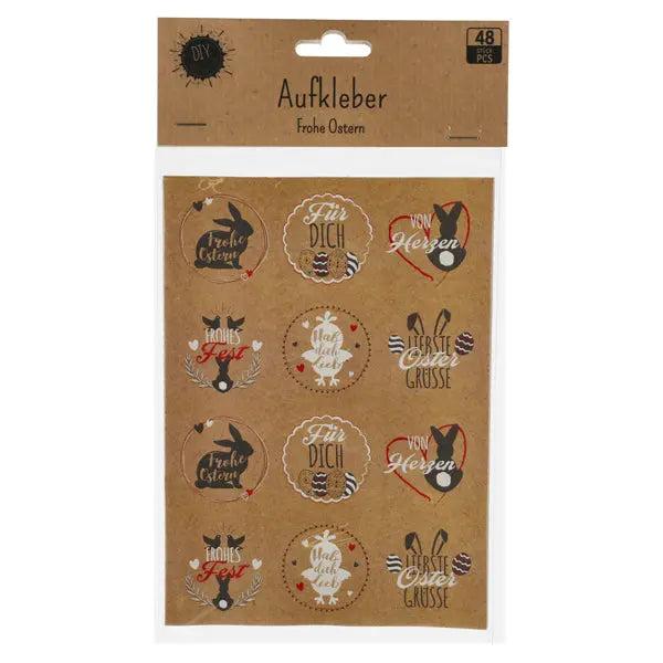 Oster-Aufkleber-Set, 48-teilig - Bunte Festtagsdeko