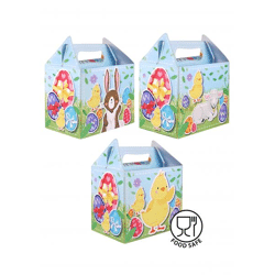 Oster-Lunchbox, 14 L x 9,5 B x 12 H cm – 3 verschiedene Designs, Thema Frühlingsfarben für Kinder