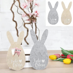 Osterei Filz-Geschenktaschen mit Hasenohren, 4er-Set - Verspielte Osterbeutel