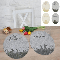 Osterei Tischsets aus Filz, meliert, 28x40cm, 4er-Set - Festliche Tischdekoration