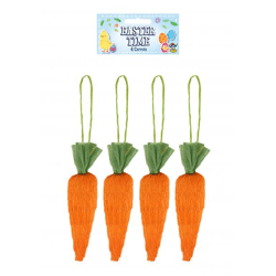 Osterkarotten 6,5 cm x 2 cm mit grünem Papierseil – dekorative Karottendekorationen