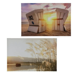 Outdoor Canvas Bilder Sylt, 2er-Set, 60x40 cm – Küsten-Wandkunst | Stilvolle Nautik-Deko