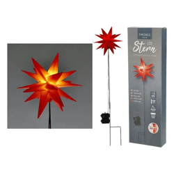 Outdoor LED Stern, faltbar, rot, SMD, mit Stecker, Ø 25cm - Leuchtende Dekoration