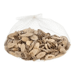 Ovale Mini Holzscheiben Streudeko, Natürlich, im Netz, ca. 250g