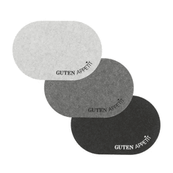 Ovales Tischset aus Filz - Guten Appetit Design, 3er Set, 45x30cm, Stilvoll & Robust