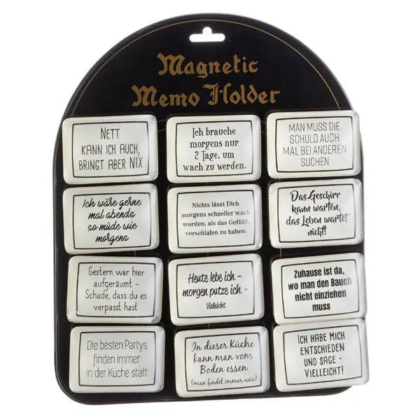 Packung mit 12 dekorativen Magneten mit inspirierenden Spr&uuml;chen, ca. 5x7 cm &ndash; Ideal f&uuml;r Pinnwand