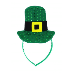 Sequin hairband with mini Irish hat, St. Patrick's Day accessory