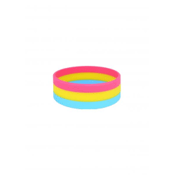 Pansexuelles Armband aus Silikon, 2,5 x 20 cm, Regenbogenfarben, Unisex