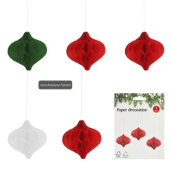 Party Deko Hänger Ellipse Honeycomb, 3 Farben, 3er Set, ca. 8cm Höhe - Perfekt für Feiern und Events