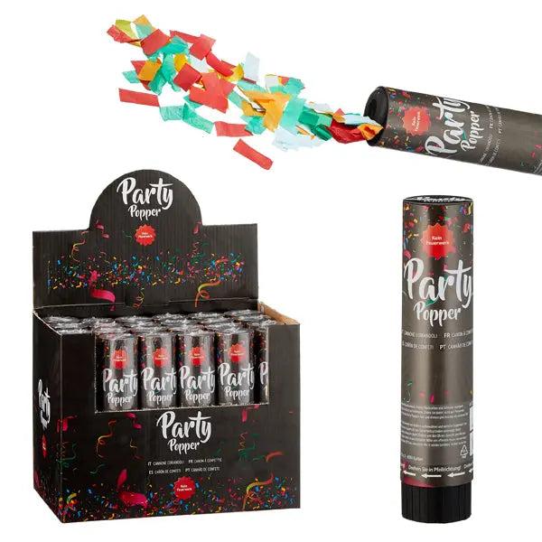 Party Popper Klassik, mittel, 20 cm - Perfekte Konfetti-Kanone f&uuml;r Partys & Feiern