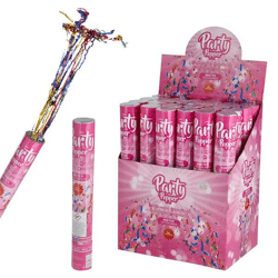 Party Popper mit 4 m Luftschlangen, 30 cm - Perfekte Konfetti-Kanone für Partys & Feste