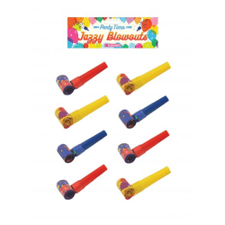 Party-Tröten im Jazzy-Design, 4cm, 3 sortierte Farben - Ideal für Feste & Feiern