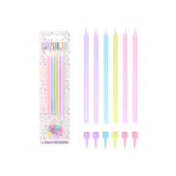 Party cherries 12.5 cm with halter, 6 pieces in 4 pastel colors, decoration for decoration