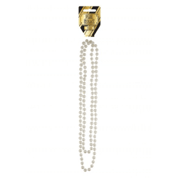 Perlenkette 150cm x 1cm - Elegante Halskette mit weißen Perlen