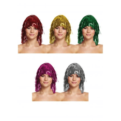 Perücke Klassisch Einzel, Klar 5 Stück Sortiert 20G - Karneval Fasching Verkleidung Accessoire