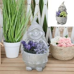 Pflanztopf Gartenzwerg Frau, Höhe 36 cm