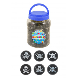 Piraten-Jet-Bälle 3,3 cm, 6 verschiedene Motive, hochgesprungene Mini-Bälle für Themenpartys und Spiele