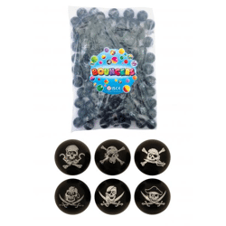 Piraten-Jetball 3,3 cm, 6 verschiedene Designs, hochgesprungener Miniball für Themenspiele und Geschenke