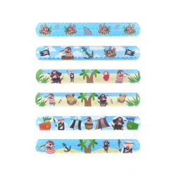Pirate snap bracelet, 22x3 cm, 6 different designs - Fashionable pirate bracelet for children
