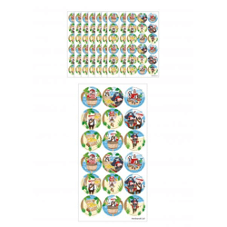 Piratenaufkleber 2,5 cm – 18 Stück Pro Bogen, kinderfreundliche Aufkleber für Partys & Basteln