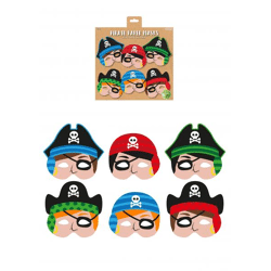 Piratenmasken aus Papier, 6Er Set – Sortierte Designs für Kindergeburtstage und Kostümpartys