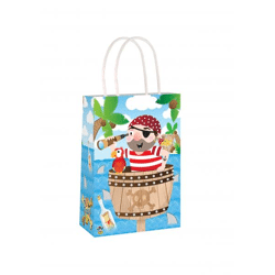 Piratentasche für Kinder mit Griff, 14x21x7 cm, Party-Geschenktüte, Motivtüte