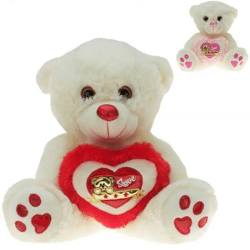 Plush bear with chrome heart Lara & Mara 60cm