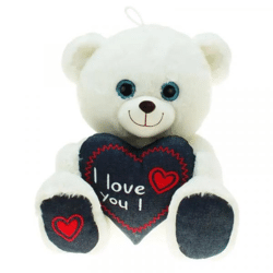 Plush bear with jeans heart John 90cm