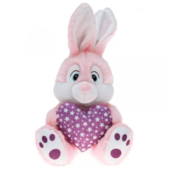 Plush bunny with glitter heart 