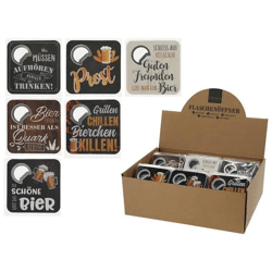Praktische Bierdeckel mit integriertem Flaschenöffner, 6er-Set