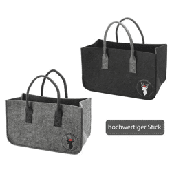 Premium Filztasche für Kaminholz - Schwarzwaldliebe 2/s - Robust, Stilvoll & Praktisch
