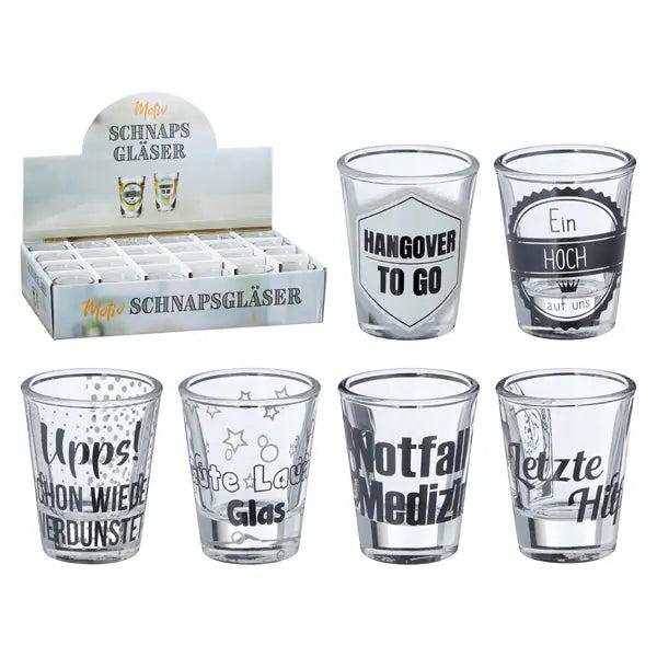 Premium Schnapsgl&auml;ser Set: Monochrom, 6er-Pack, 4cl - Ideal f&uuml;r den stilvollen Genuss!