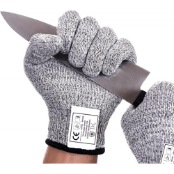 Premium Schnittschutzhandschuhe EN 388 - Unisex Größe 10 - Schnittfeste Handschuhe & Küchenhandschuhe - Kettenhandschuhe silber für Dam