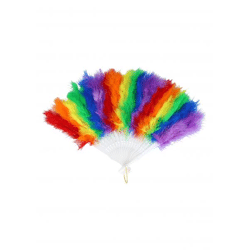 Pride Fächer Mit Federn, 45cm x 27cm – Bunter Handfächer für LGBTQ+ Events