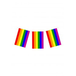 Pride-Flaggen-Girlande, 7 m, 24 Nylon-Flaggen, 20 x 30 cm, wetterfest