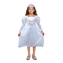Prinzessin Kinderkostüm Weiß, Medium Für 7-9 Jahre