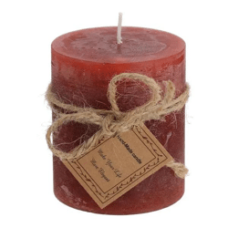 Produkt Titel: Kleine Rote Gefrostete Stumpenkerze, 7x8cm, Kompakte Tischdeko