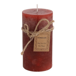 Produkt Titel: Mittelgroße Rote Gefrostete Stumpenkerze, 7x13cm, Stilvolles Ambiente