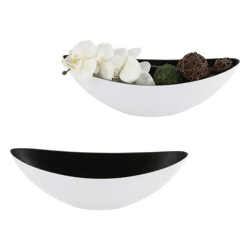 ProduktGroße Ovale Dekoschale in Weiß/Schwarz, ca. 55x14x18 cm