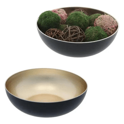 ProduktMittlere Runde Dekoschale in Gold/Schwarz, ca. 25 cm Durchmesser