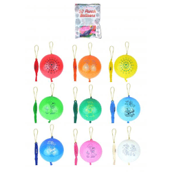 Punchballons mit Druck, 5 Designs, 9 verschiedene Farben, Partyzubehör