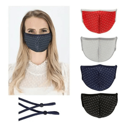 Punkte-Mundschutz, 4er-Pack - Stilvolle Masken für Mund und Nase zum Schutz vor Tröpfchen