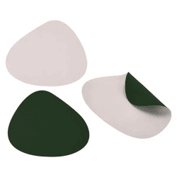 PVC Tischset Stone Design in Piniengrün/Marshmallow - Stilvolle & Robuste Esstischunterlagen