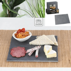 Quadratische Schieferplatte, ca. 25x25 cm – Stilvolles Servierbrett