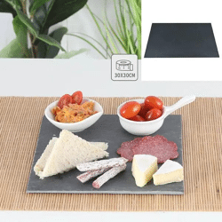 Quadratische Schieferplatte - ca. 30x30 cm, Natürlicher Stein, Stilvolle Servierplatte