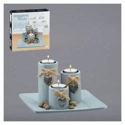 Quadratischer Teelichtleuchter, 3-flammig, ca. 21x21cm – Modernes Design