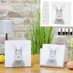 Quadratisches Boxenset Hase, 6er Pack - Perfekt für kreative Geschenkverpackungen!
