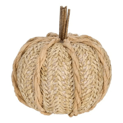 Rattan-Deko-Kürbis, 9 cm Durchmesser – Herbstliches Zierstück fürs Heim